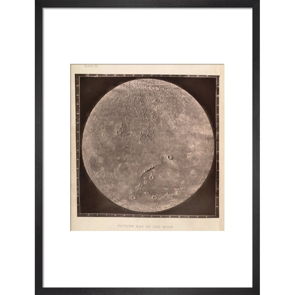Map of the Moon print in black frame