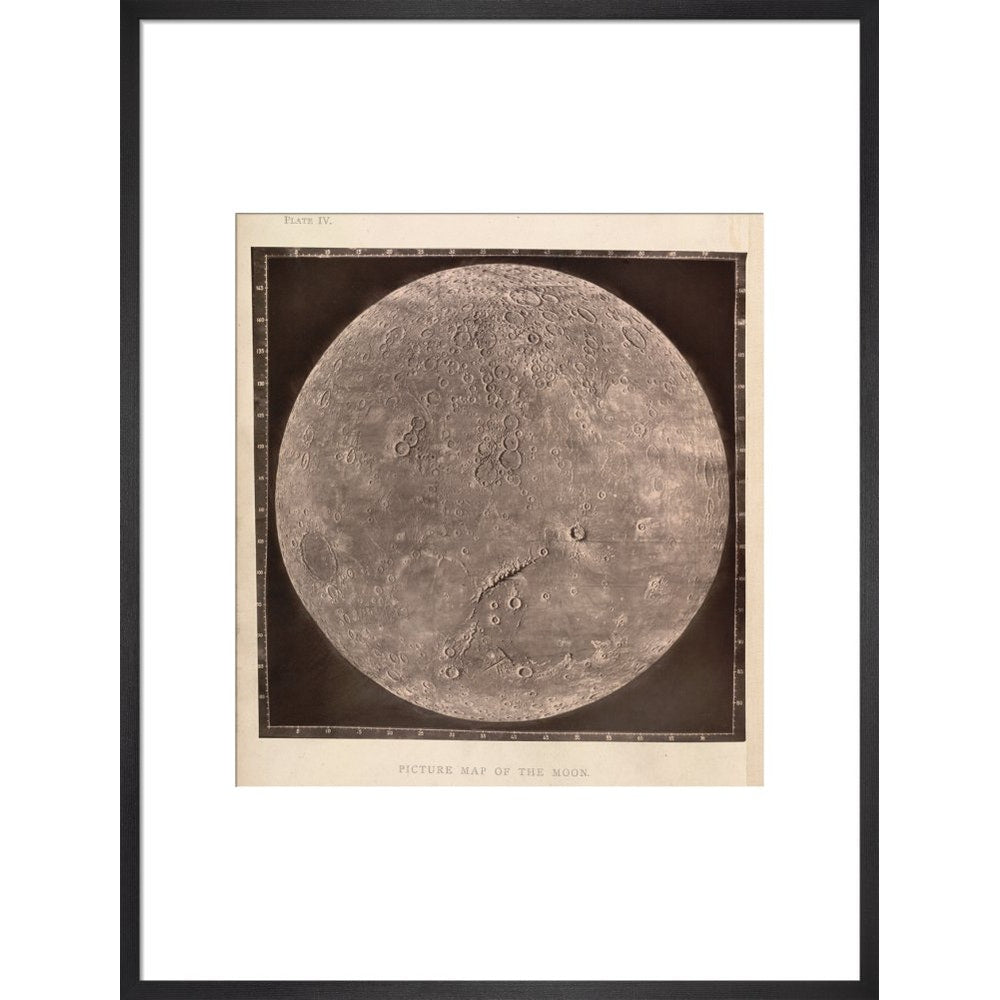 Map of the Moon print in black frame