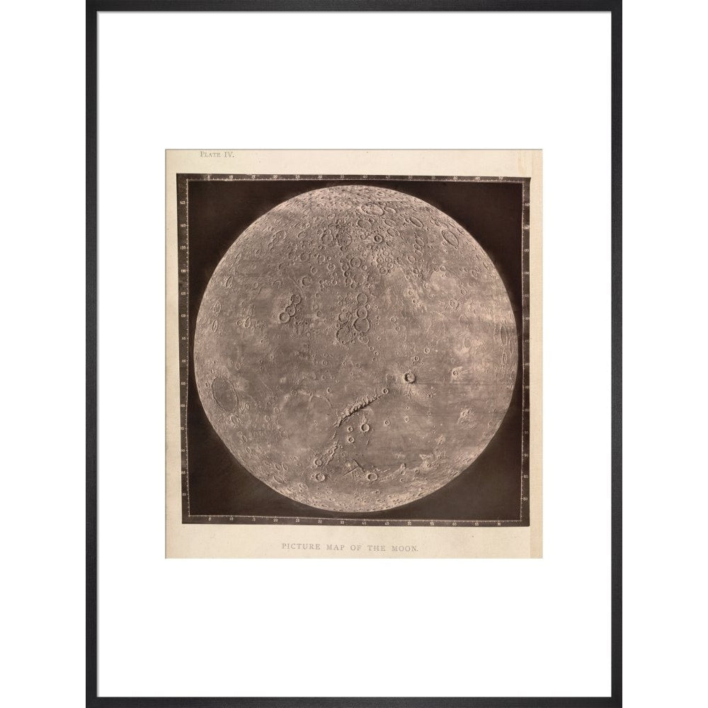 Map of the Moon print in black frame
