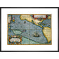 Map of the Pacific Ocean print in black frame
