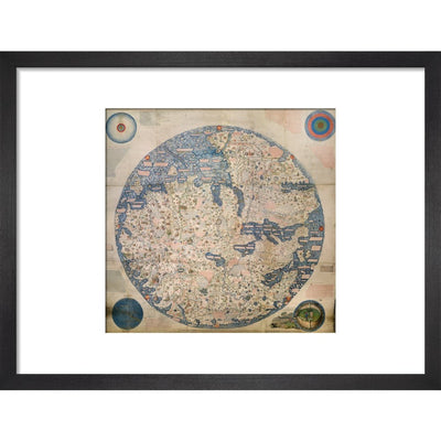 Mappa Mondo print in black frame
