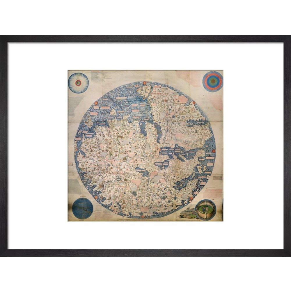 Mappa Mondo print in black frame