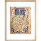 Psalter World Map print in natural frame