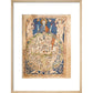 Psalter World Map print in natural frame
