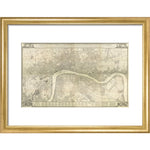 Rocque map of London 1745 print in gold frame
