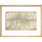 Rocque map of London 1745 print in natural frame