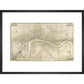 Rocque map of London 1745 print in black frame