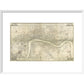 Rocque map of London 1745 print in white frame