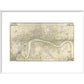 Rocque map of London 1745 print in white frame