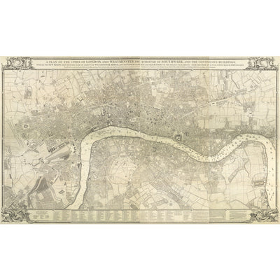 Rocque map of London 1745 print