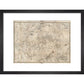 Rocque map of London and Westminster print in black frame