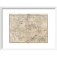 Rocque map of London and Westminster print in white frame
