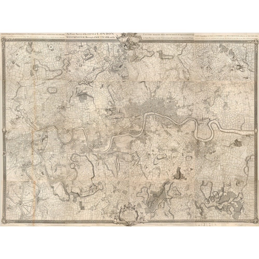 Rocque map of London and Westminster print