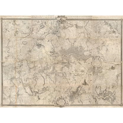Rocque map of London and Westminster print