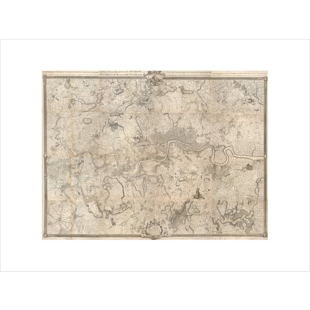 Rocque map of London and Westminster print unframed