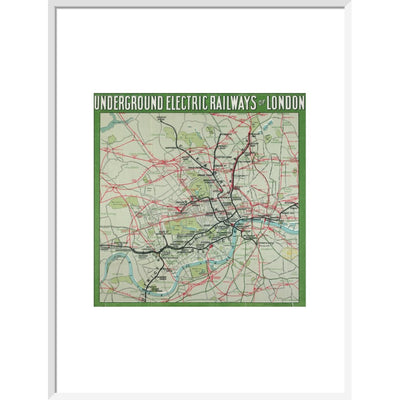 The London Underground print in white frame