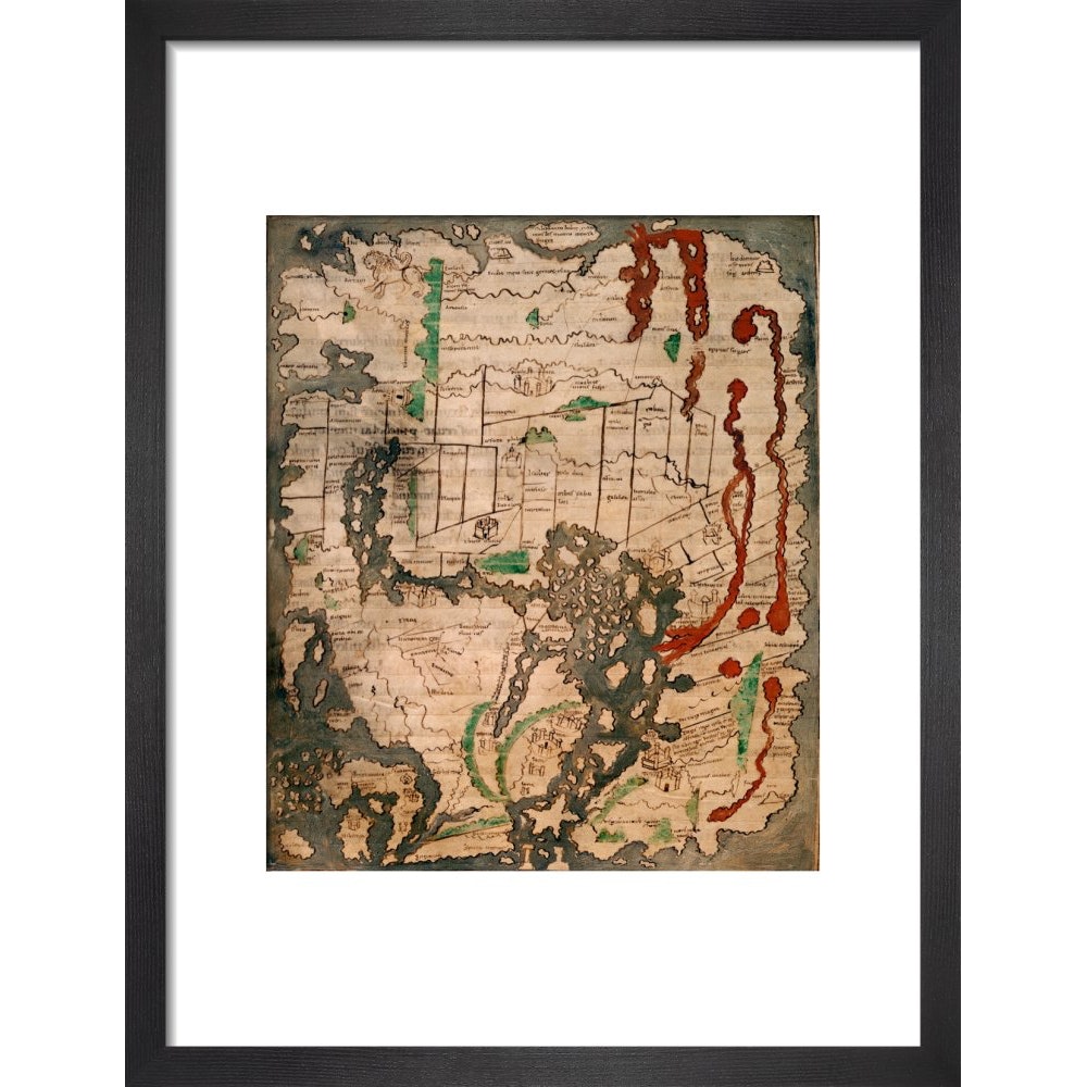 The Tiberius Map print in black frame