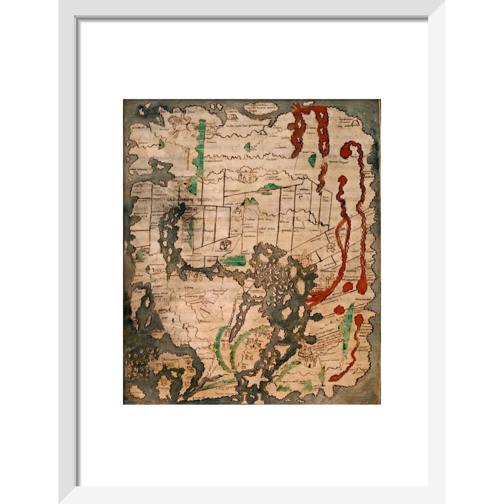 The Tiberius Map print in white frame