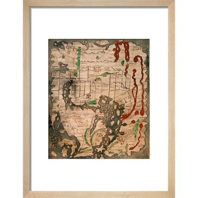 The Tiberius Map print in natural frame