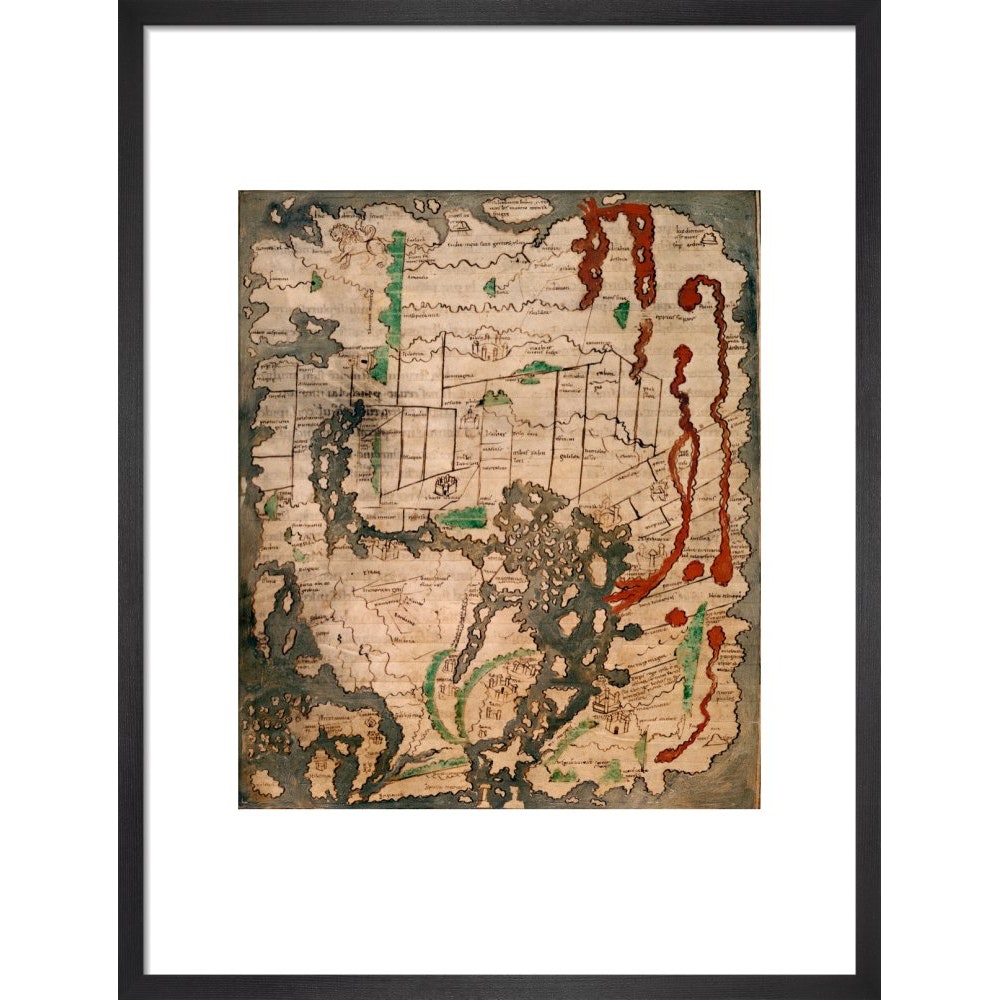 The Tiberius Map print in black frame