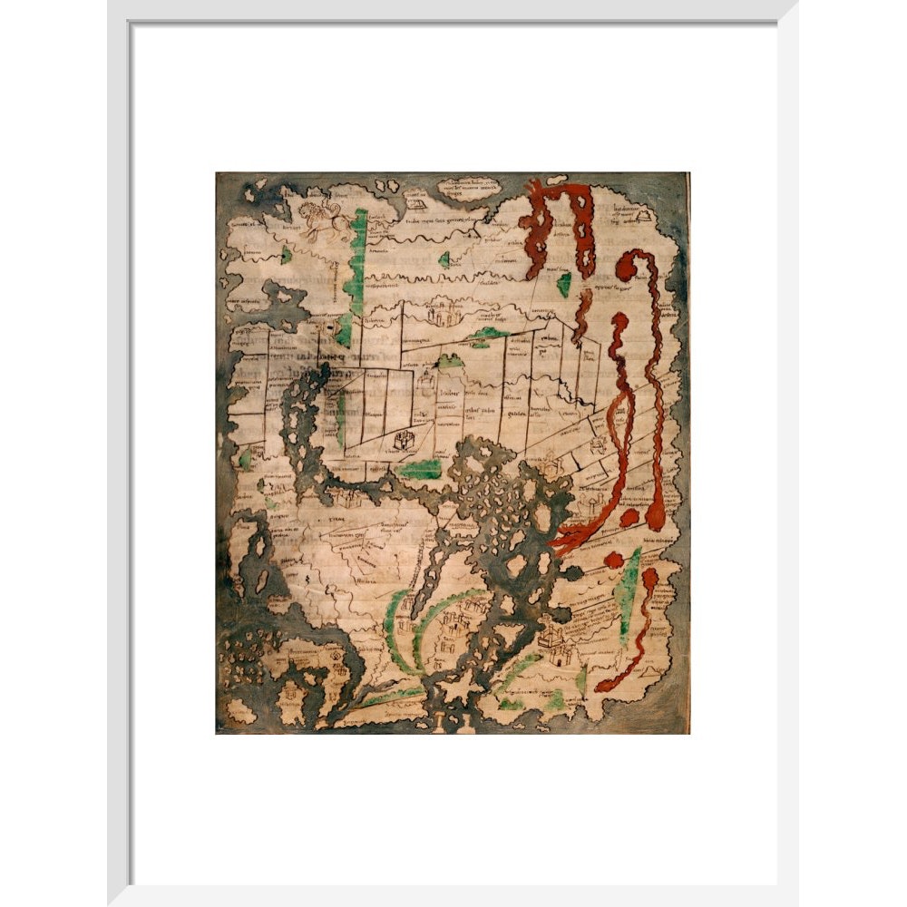 The Tiberius Map print in white frame
