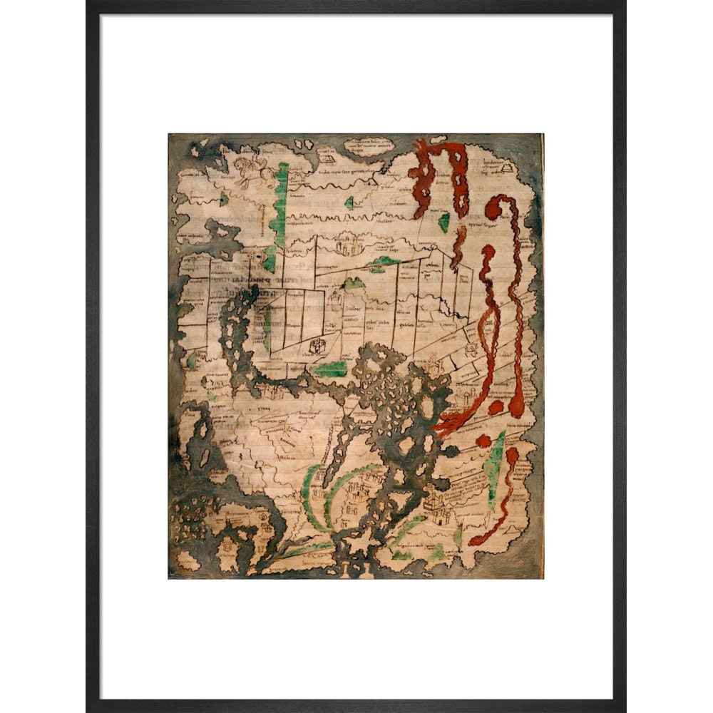 The Tiberius Map print in black frame