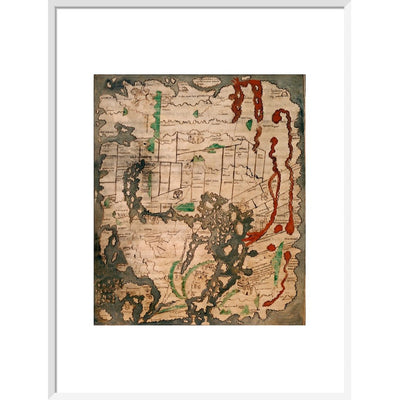 The Tiberius Map print in white frame