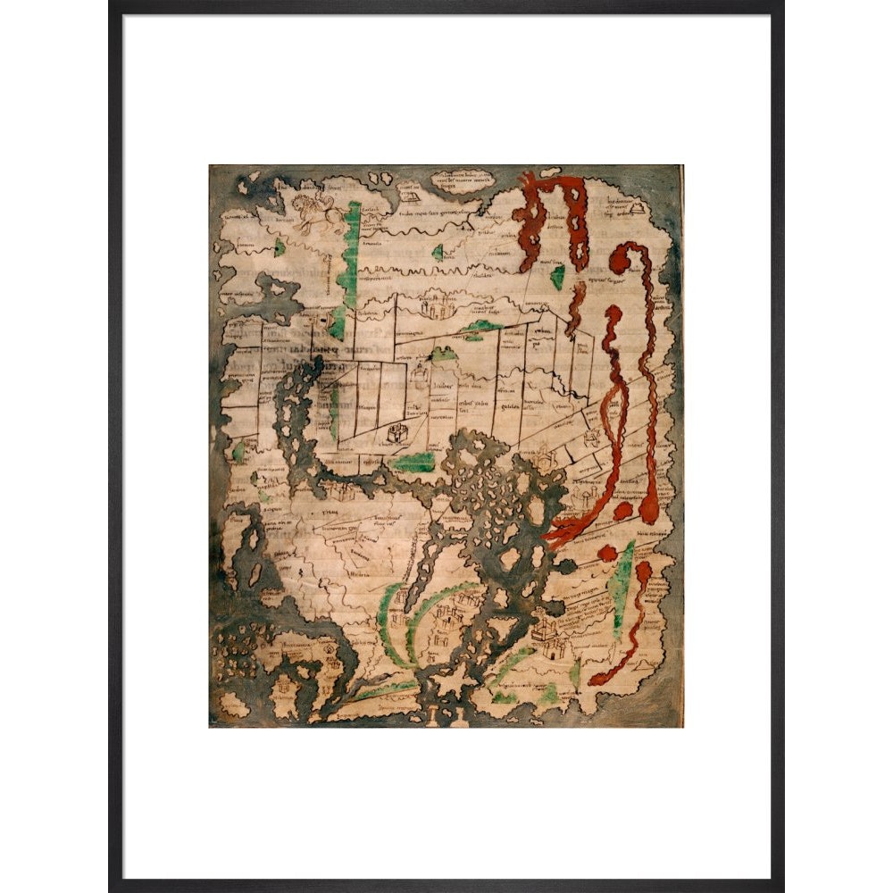 The Tiberius Map print in black frame