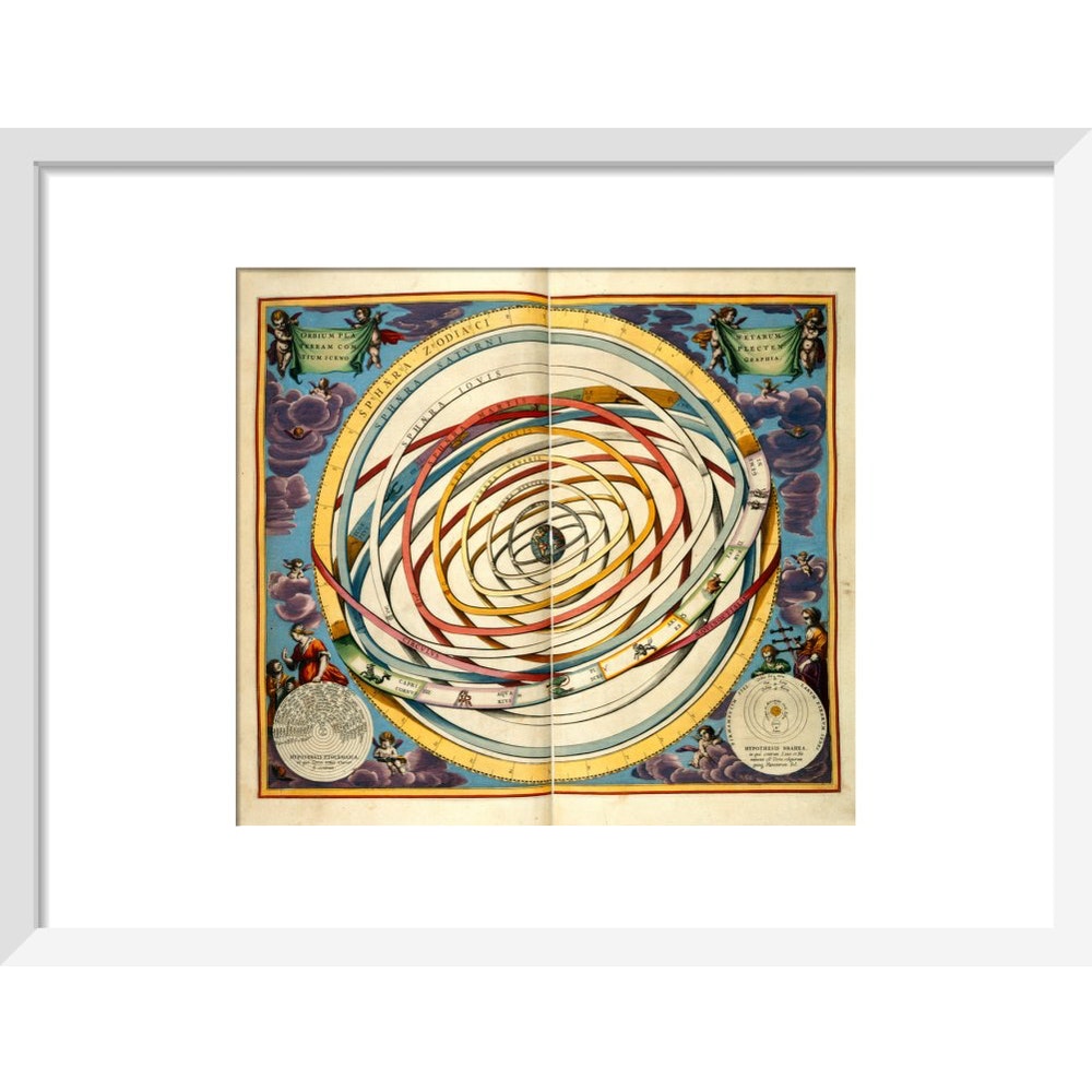 The universe print in white frame