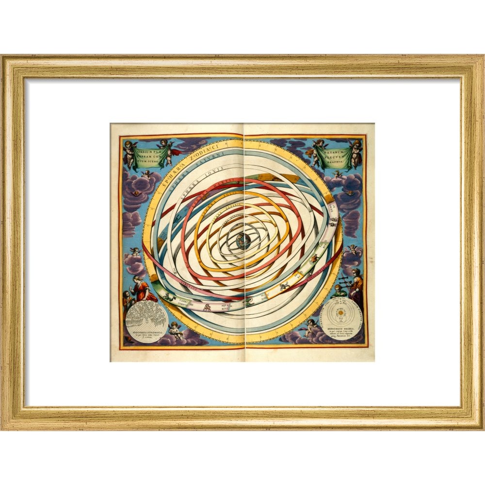 The universe print in gold frame