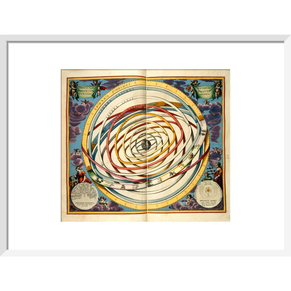 The universe print in white frame