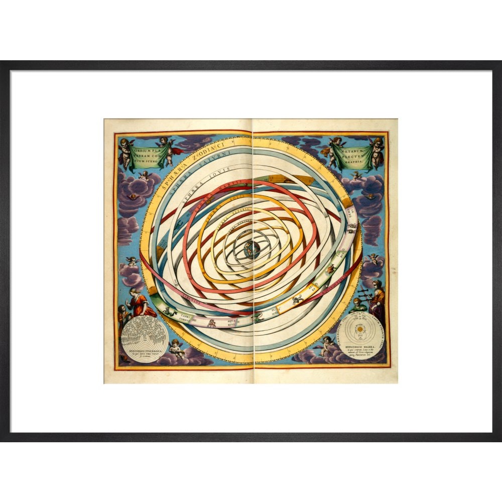 The universe print in black frame