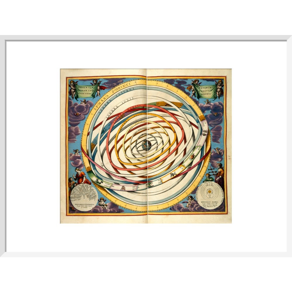 The universe print in white frame