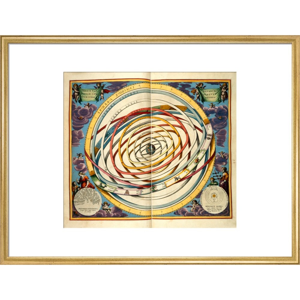 The universe print in gold frame