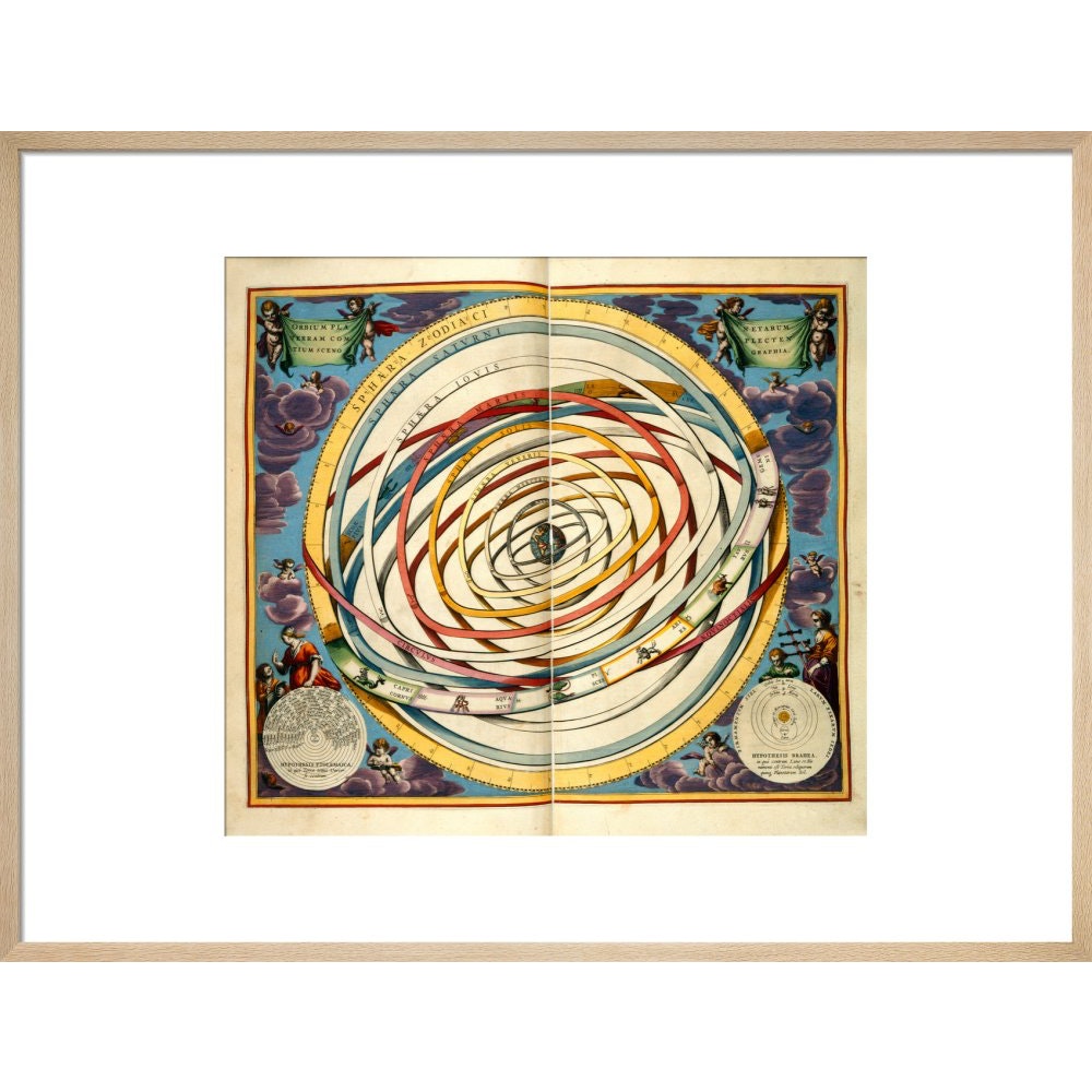 The universe print in natural frame