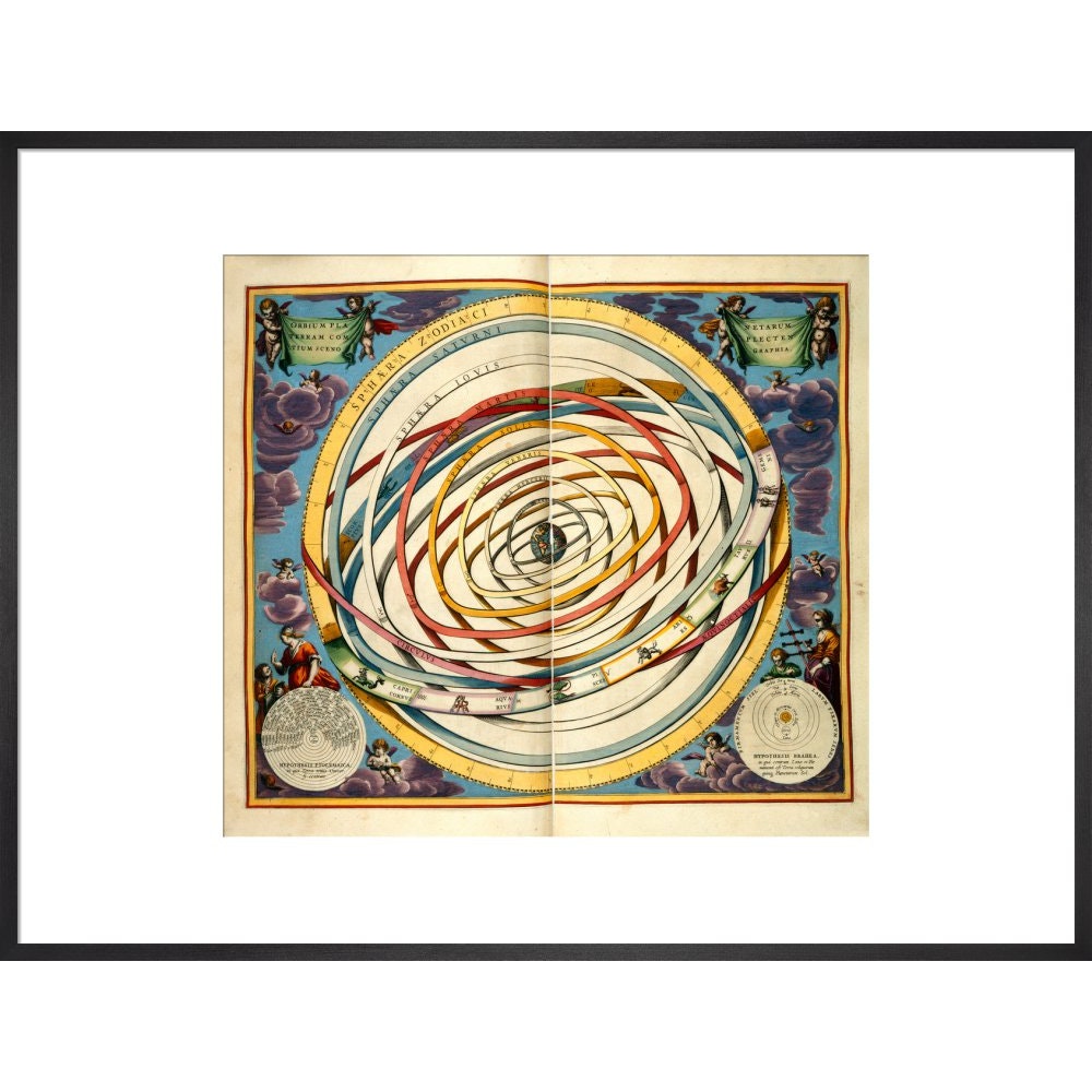 The universe print in black frame