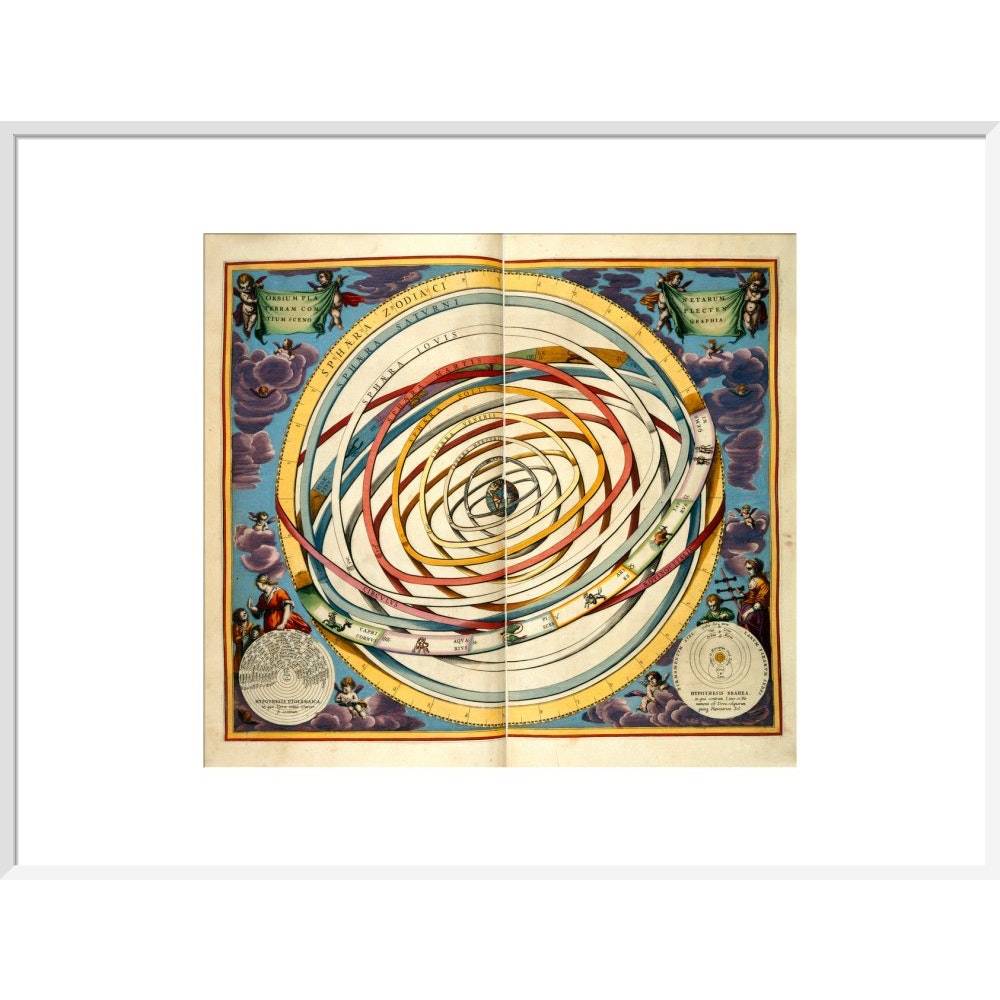 The universe print in white frame
