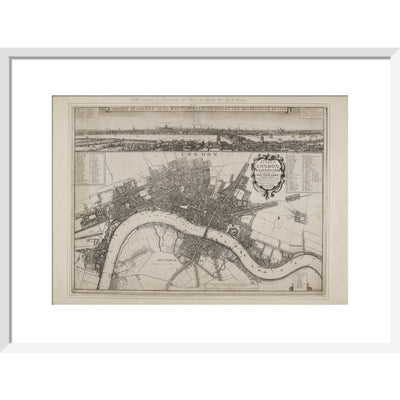 Wenceslaus Hollar's Map of London print in white frame