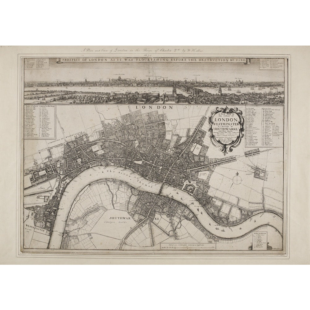 Wenceslaus Hollar's Map of London print
