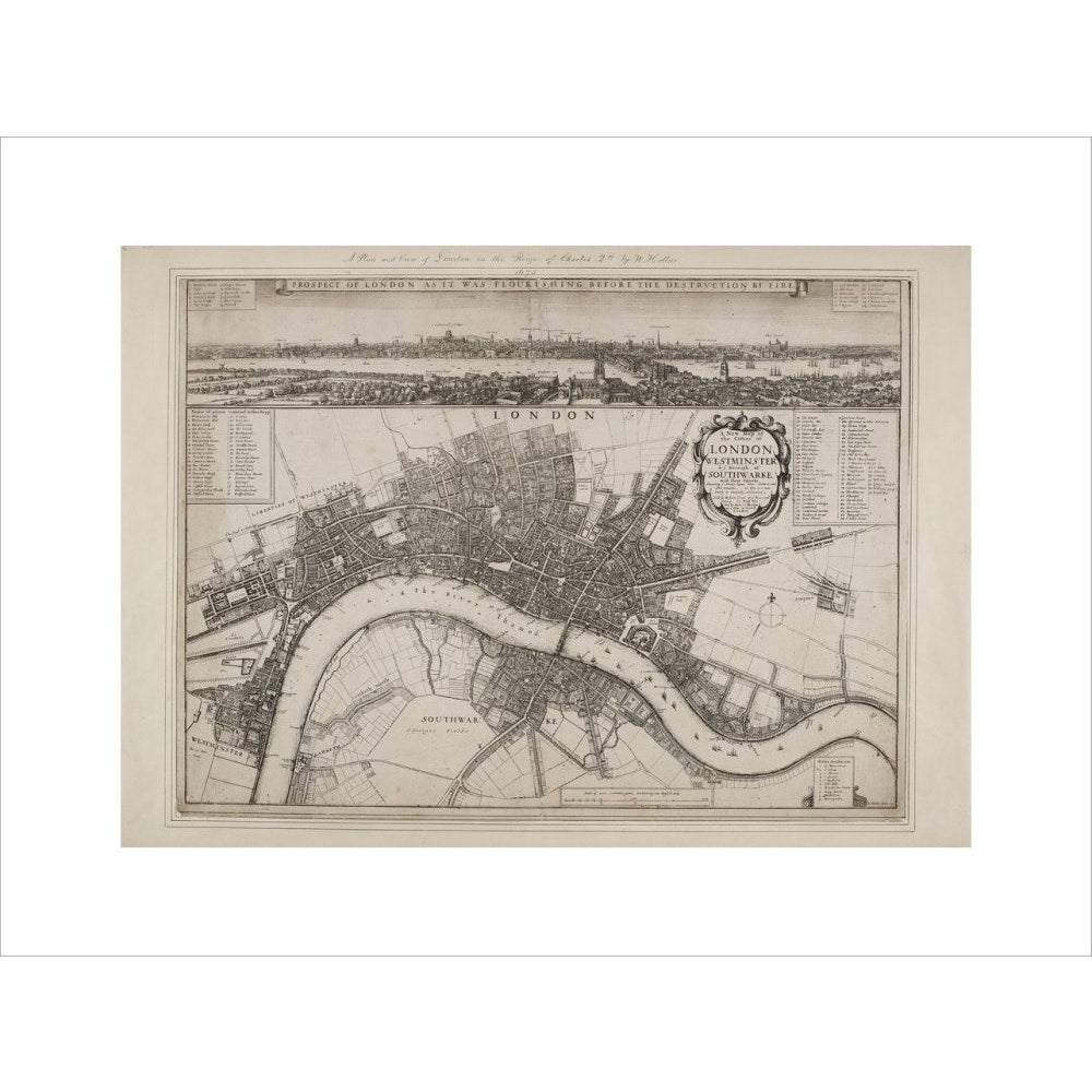 Wenceslaus Hollar's Map of London print unframed