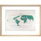 Portolan Atlas World Map print in natural frame