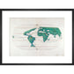 Portolan Atlas World Map print in black frame