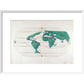 Portolan Atlas World Map print in white frame