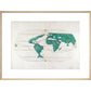 Portolan Atlas World Map print in natural frame