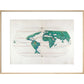 Portolan Atlas World Map print in natural frame