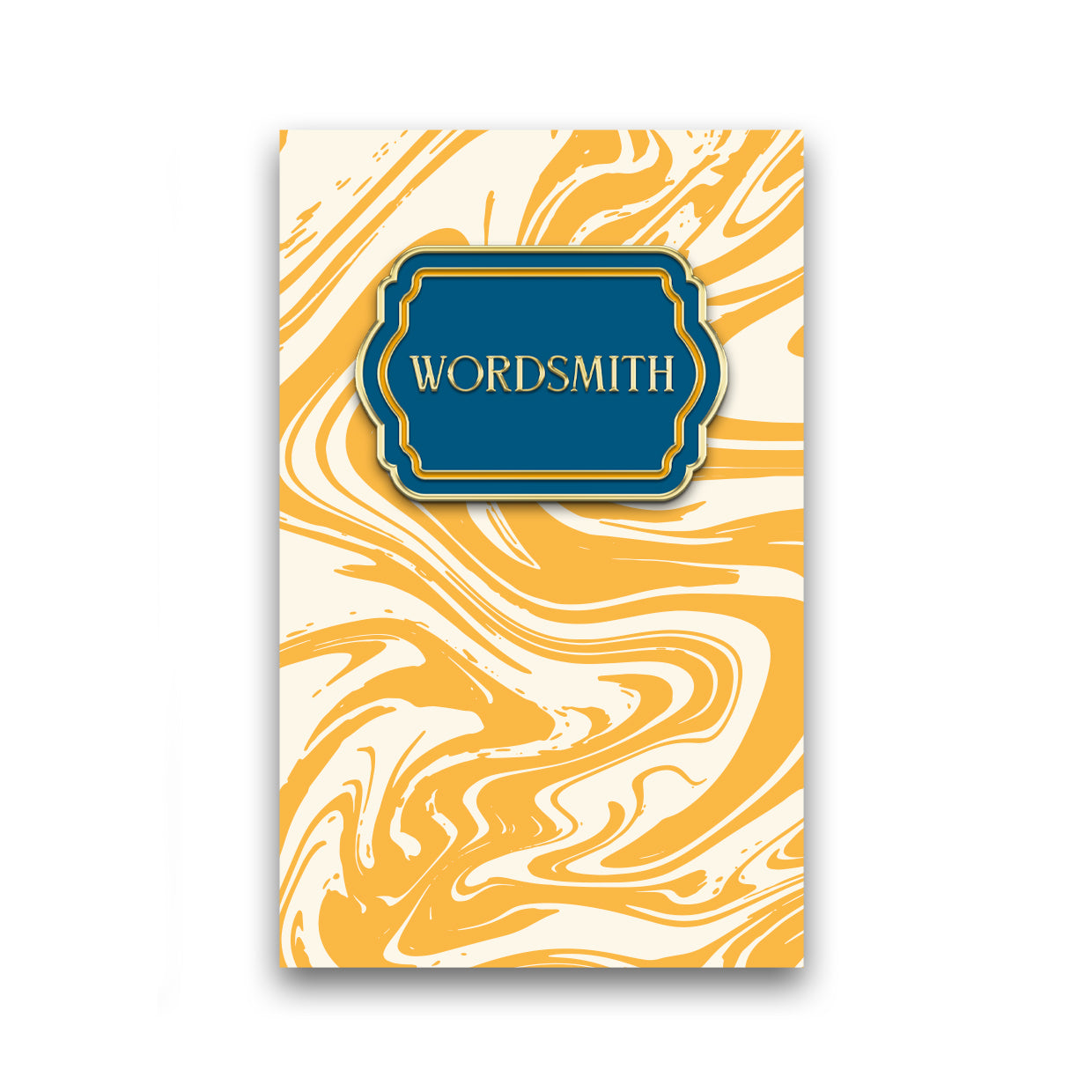 Wordsmith Enamel Pin on backing card